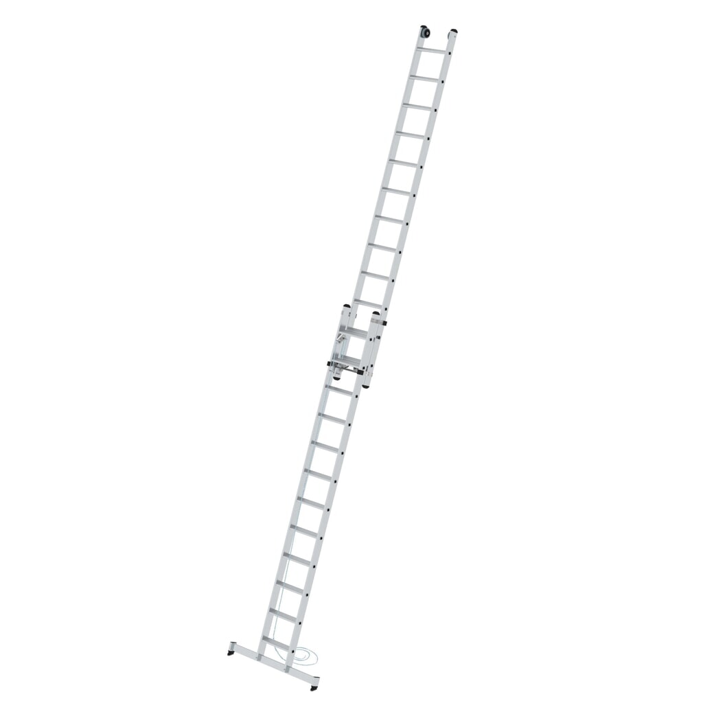 Produktabbildung: Munk Stufen-Seilzugleiter 2-teilig mit nivello® Traverse 2x12 Stufen