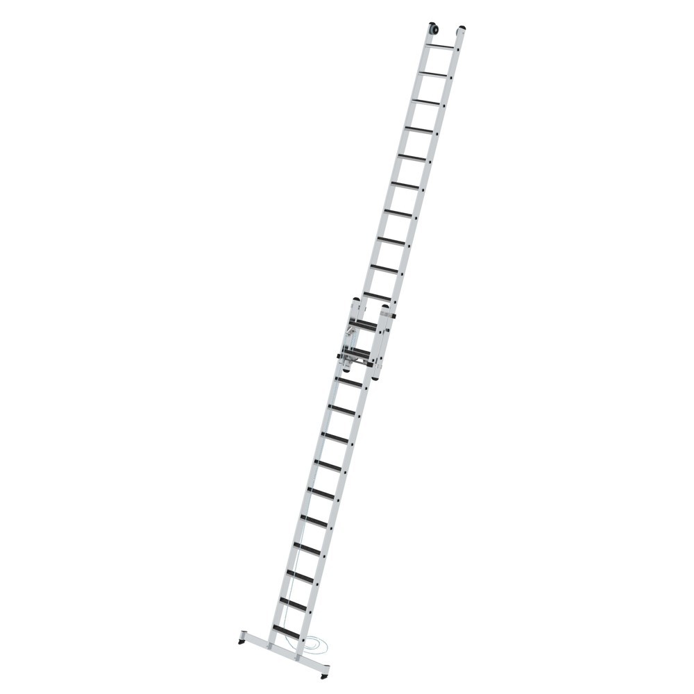 Produktabbildung Nr. 1: Munk Stufen-Seilzugleiter 2-teilig mit nivello® Traverse und clip-step R13 2x12 Stufen