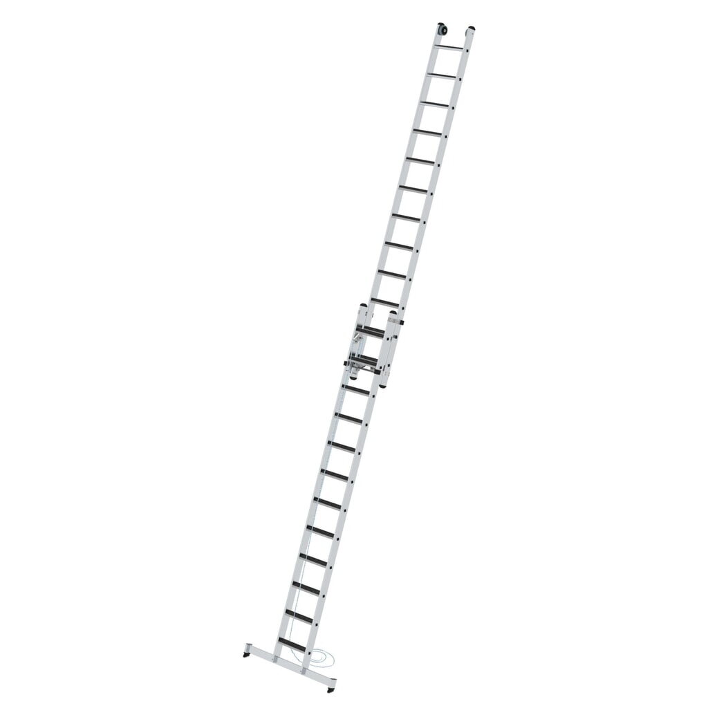 Munk Stufen-Seilzugleiter 2-teilig mit nivello® Traverse und clip-step R13 2x12 Stufen Produktabbildung: Munk Stufen-Seilzugleiter 2-teilig mit nivello® Traverse und clip-step R13 2x12 Stufen