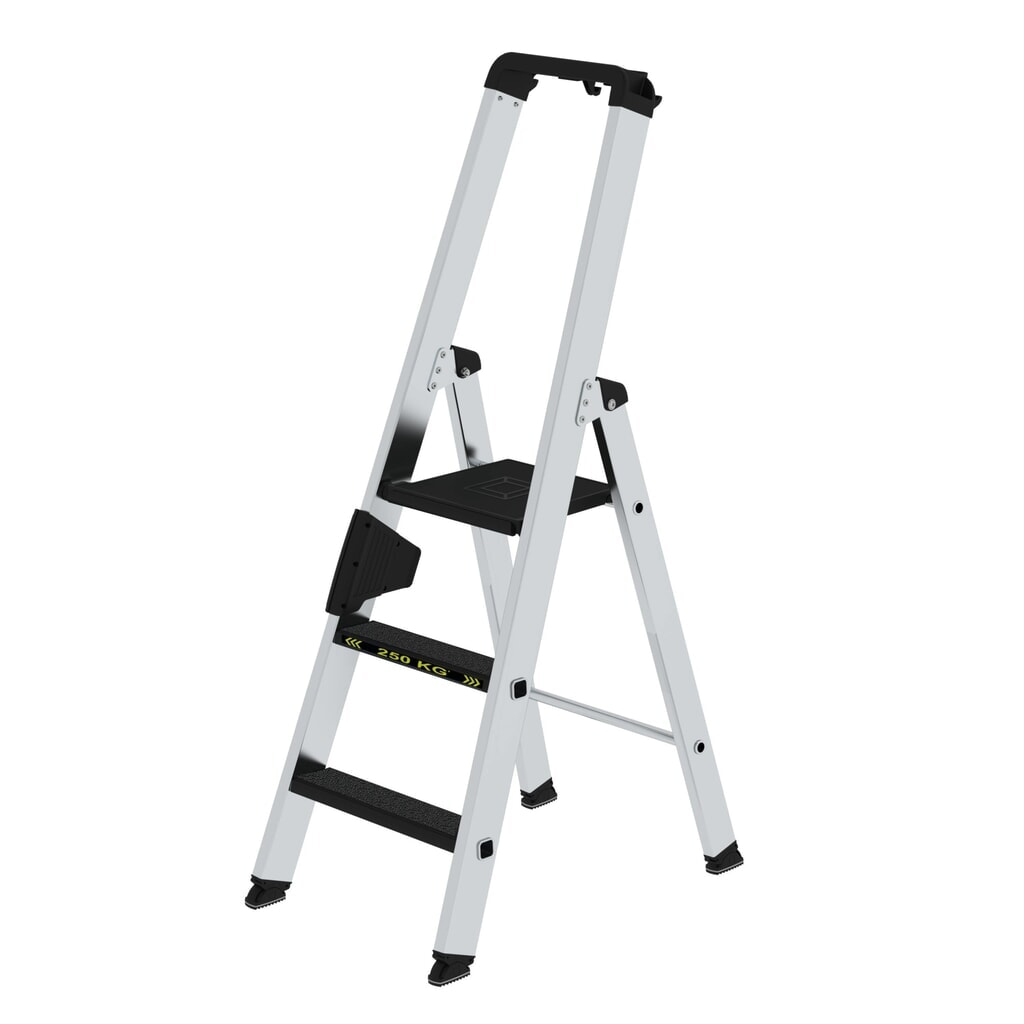 Produktabbildung: Munk Stufen-Stehleiter 250 kg einseitig begehbar mit clip-step R13 3 Stufen