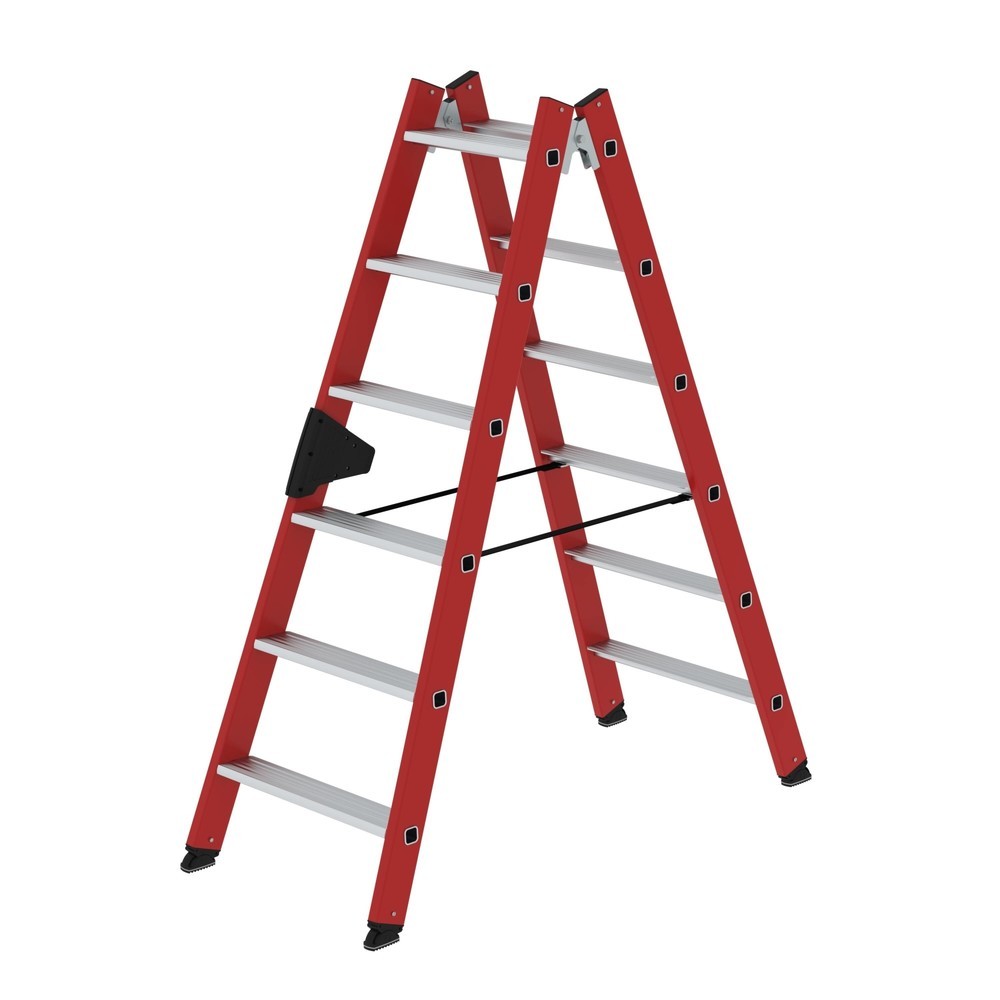 Produktabbildung Nr. 1: Munk Stufen-Stehleiter beidseitig begehbar GFK / Alu 2x6 Stufen