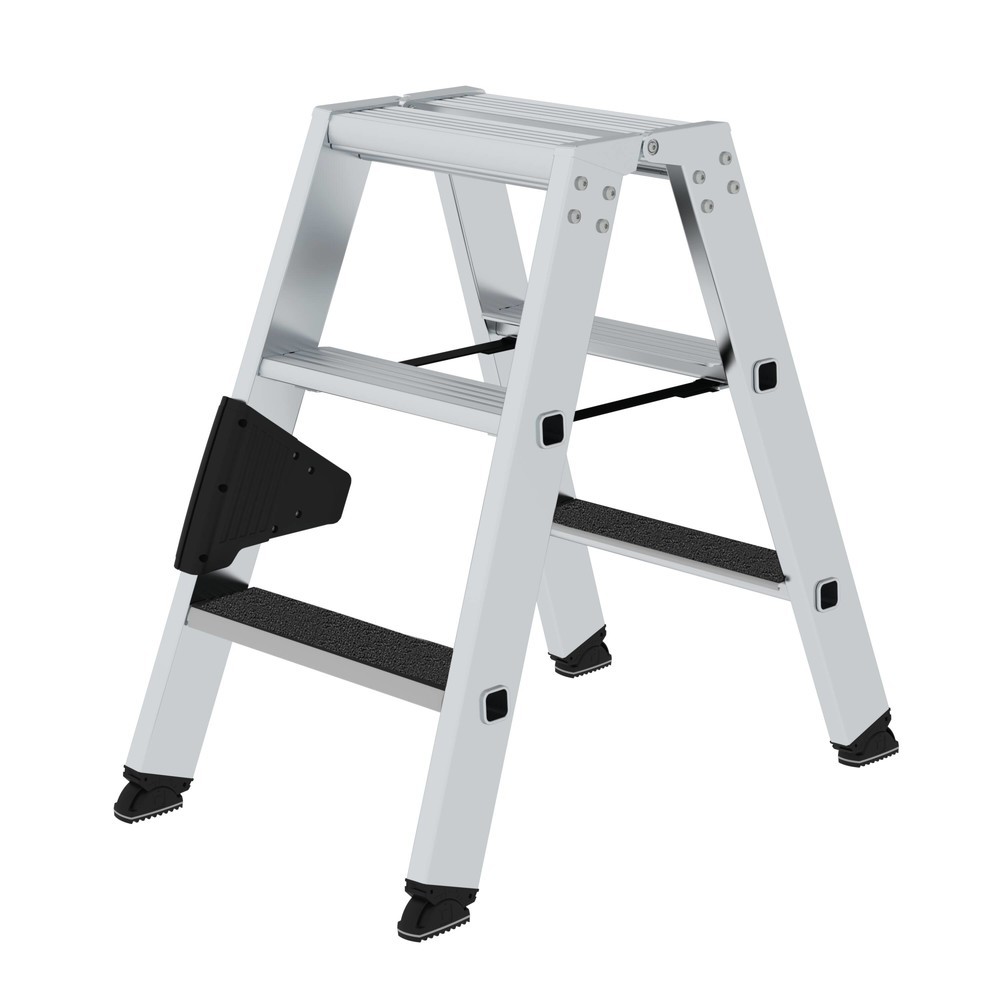 Produktabbildung: Munk Stufen-Stehleiter beidseitig begehbar mit clip-step R13 2x3 Stufen