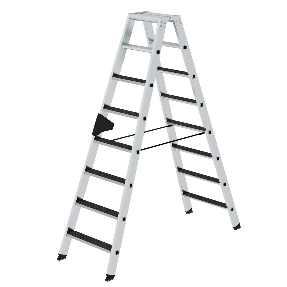 Produktabbildung Nr. 1: Munk Stufen-Stehleiter beidseitig begehbar mit clip-step R13 2x8 Stufen