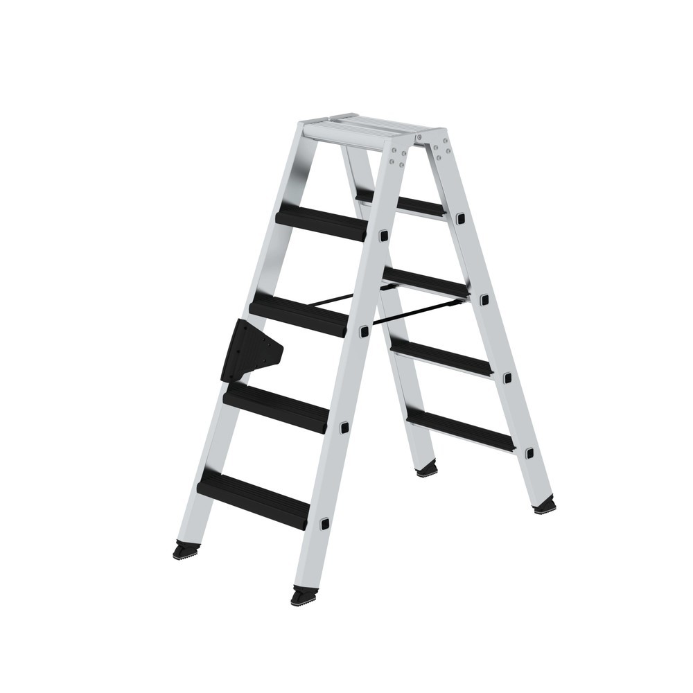 Produktabbildung: Munk Stufen-Stehleiter beidseitig begehbar mit clip-step relax 2x5 Stufen