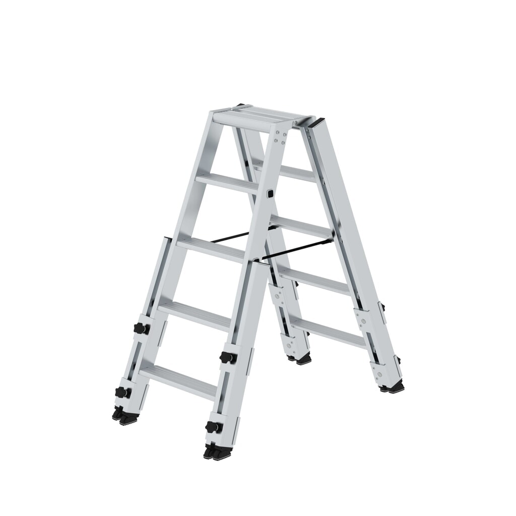 Munk Stufen-Stehleiter treppengängig 2x5 Stufen Produktabbildung: Munk Stufen-Stehleiter treppengängig 2x5 Stufen