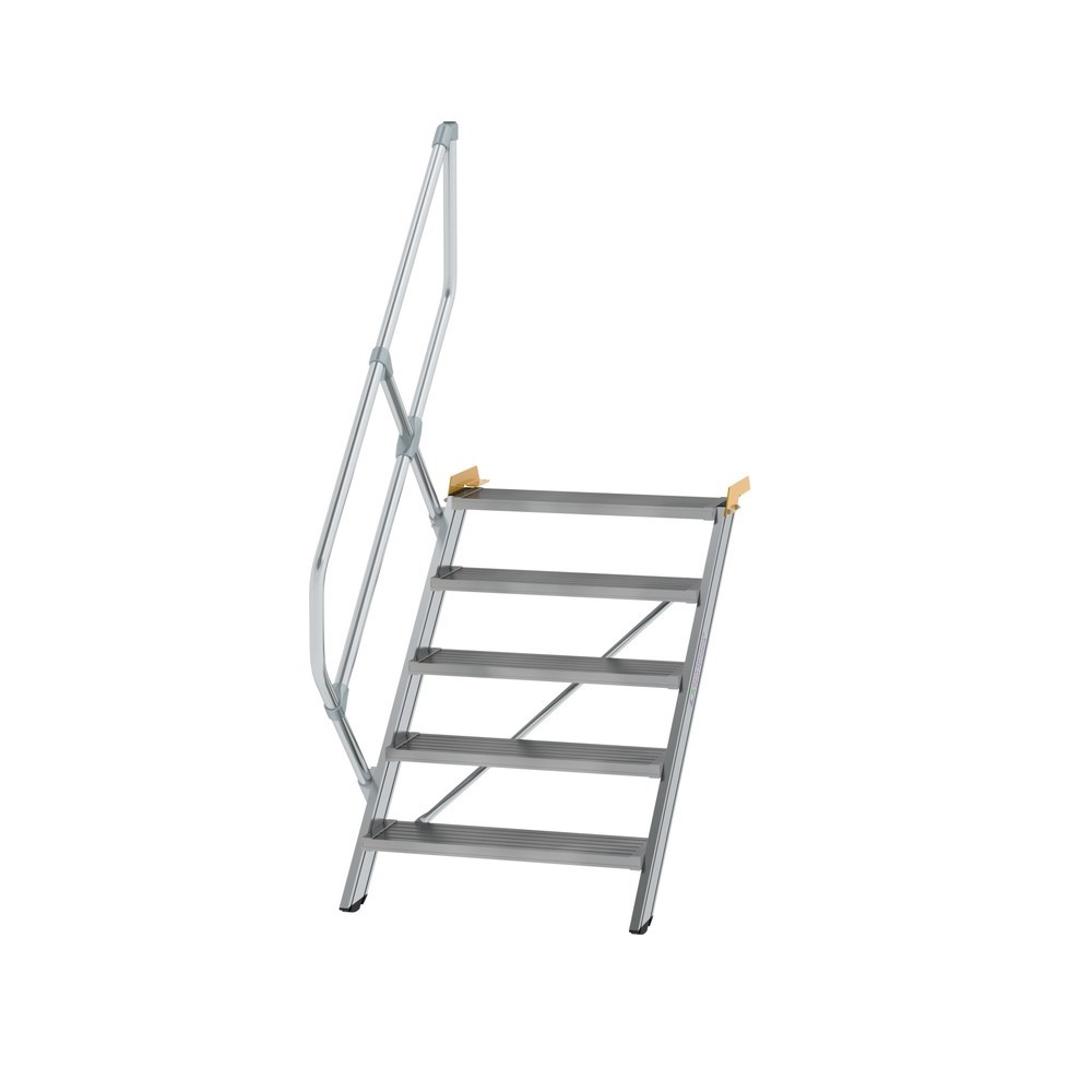 Produktabbildung: Munk Treppe 45° Stufenbreite 800 mm 5 Stufen Aluminium geriffelt