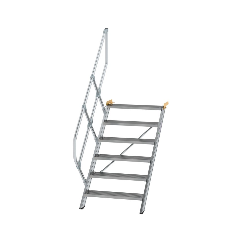 Produktabbildung: Munk Treppe 45° Stufenbreite 800 mm 6 Stufen Aluminium geriffelt