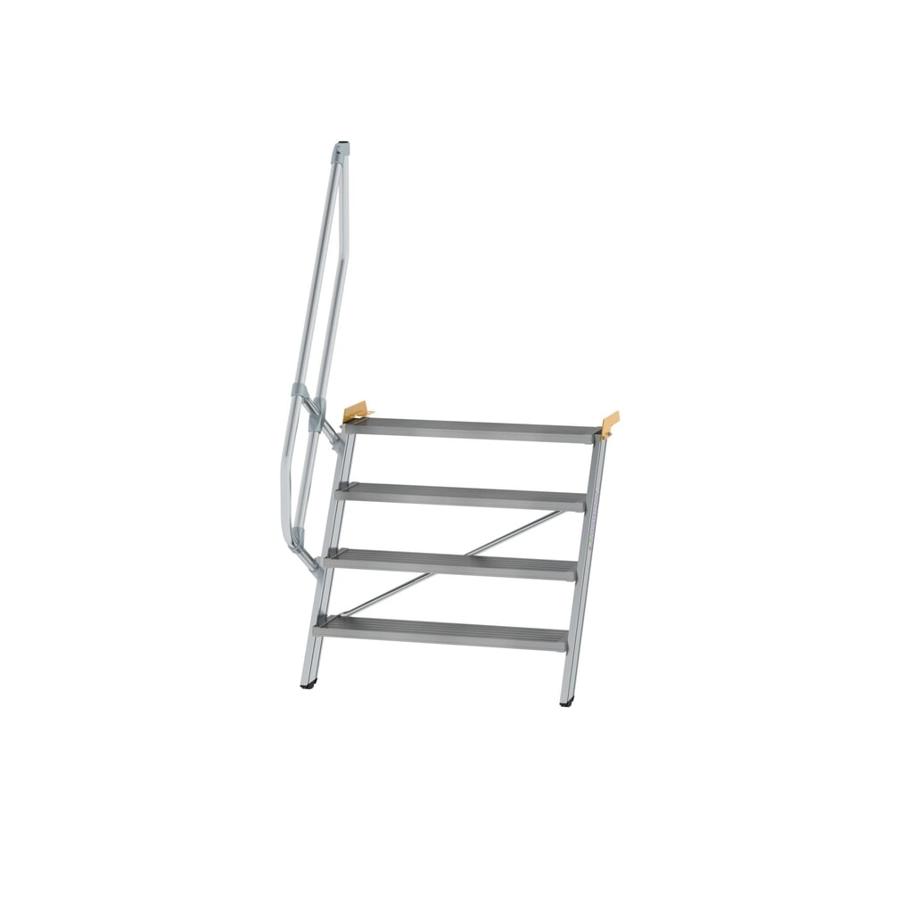 Produktabbildung: Munk Treppe 60° Stufenbreite 1000 mm 4 Stufen Aluminium geriffelt