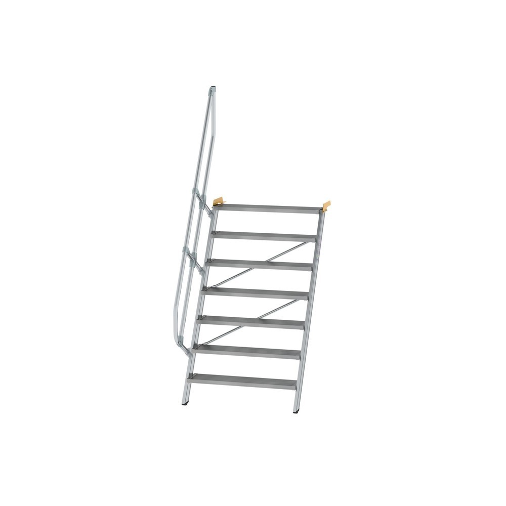 Produktabbildung: Munk Treppe 60° Stufenbreite 1000 mm 7 Stufen Aluminium geriffelt