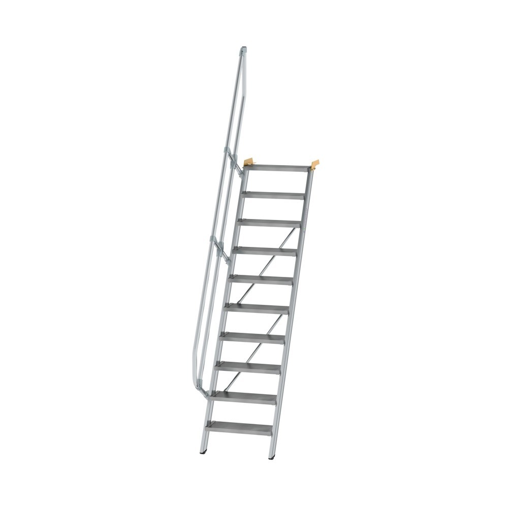 Produktabbildung: Munk Treppe 60° Stufenbreite 600 mm 10 Stufen Aluminium geriffelt