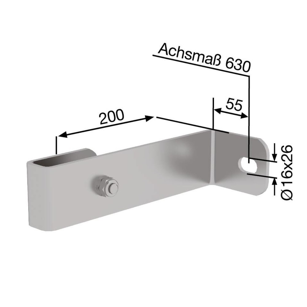 Produktabbildung Nr. 2: Munk Wandhalter, starr 200mm, Edelstahl