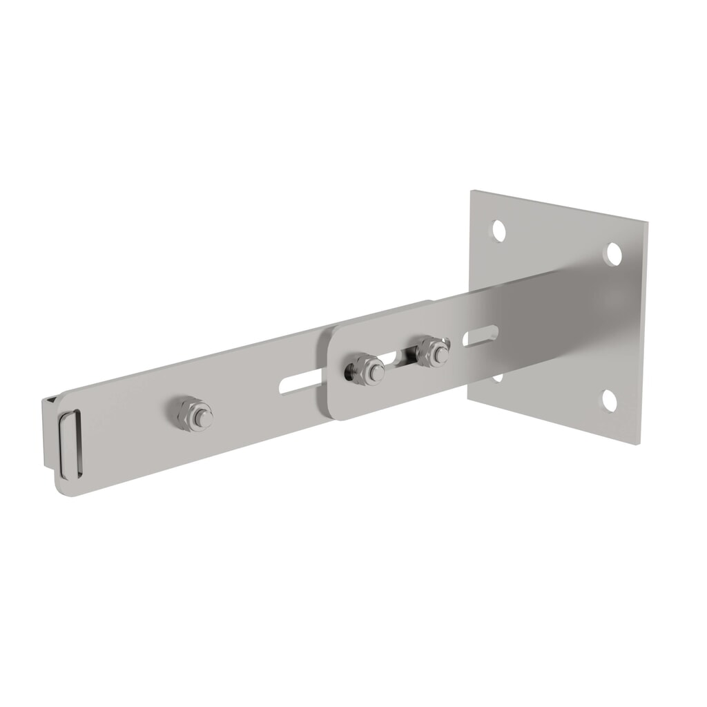 Munk Wandhalter m. Klemmbügel, verstellbar 275-375mm, Edelstahl Produktabbildung: Munk Wandhalter m. Klemmbügel, verstellbar 275-375mm, Edelstahl