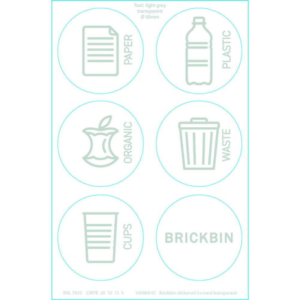Číslo obrázku produktu 10: Nádoba na odpad BRICKBIN na plasty, z recyklovaného plastu, 65 litrů, hranatá, šedá/oranžová