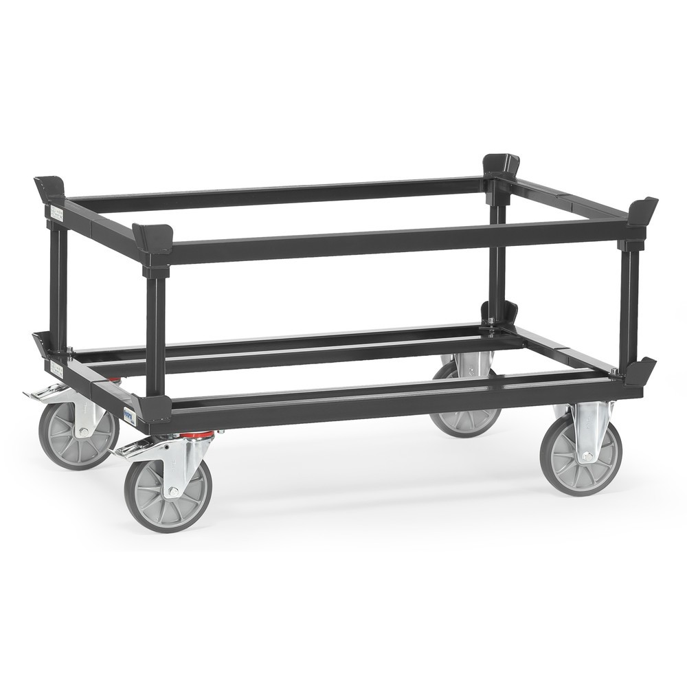 Číslo obrázku produktu 3: Nasazovací rám na paletový podvozek fetra®, VxŠxH 370 x 1210 x 810 mm, antracitová šedá