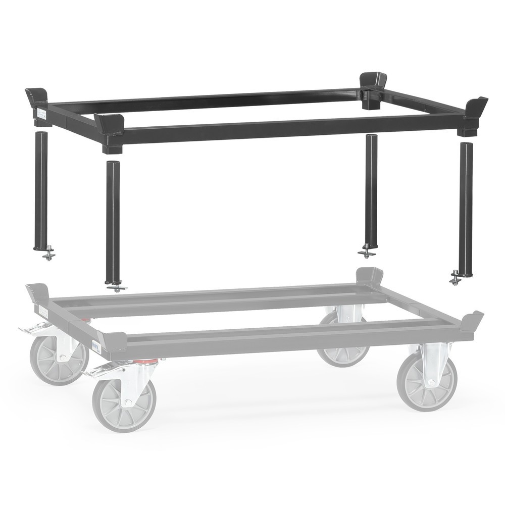 Číslo obrázku produktu 4: Nasazovací rám na paletový podvozek fetra®, VxŠxH 370 x 1210 x 810 mm, antracitová šedá