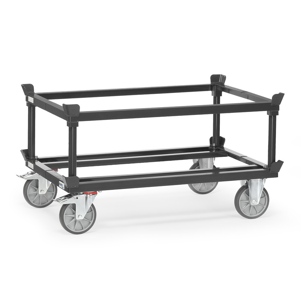 Číslo obrázku produktu 5: Nasazovací rám na paletový podvozek fetra®, VxŠxH 370 x 1210 x 810 mm, antracitová šedá
