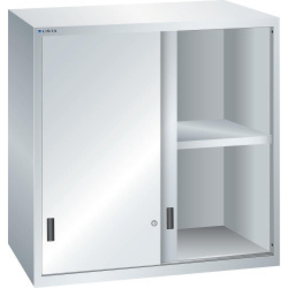 Obrázek produktu: Nástavcová skříň s posuvnými dveřmi pro kancelářskou skříň LISTA, VxŠxH 1000 x 1023 x 725 mm, světle šedá