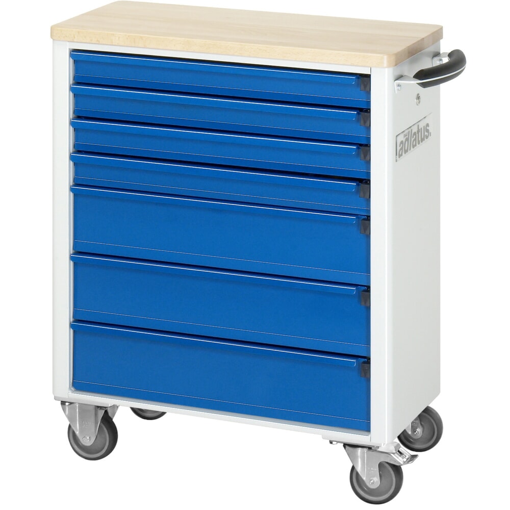 Číslo obrázku produktu 4: Nástrojový vozík RAU řada adlatus 700, VxŠxH 860 x 700 x 350 mm, 7x zásuvka 4 x 65, 3 x 130 mm, buková pracovní deska