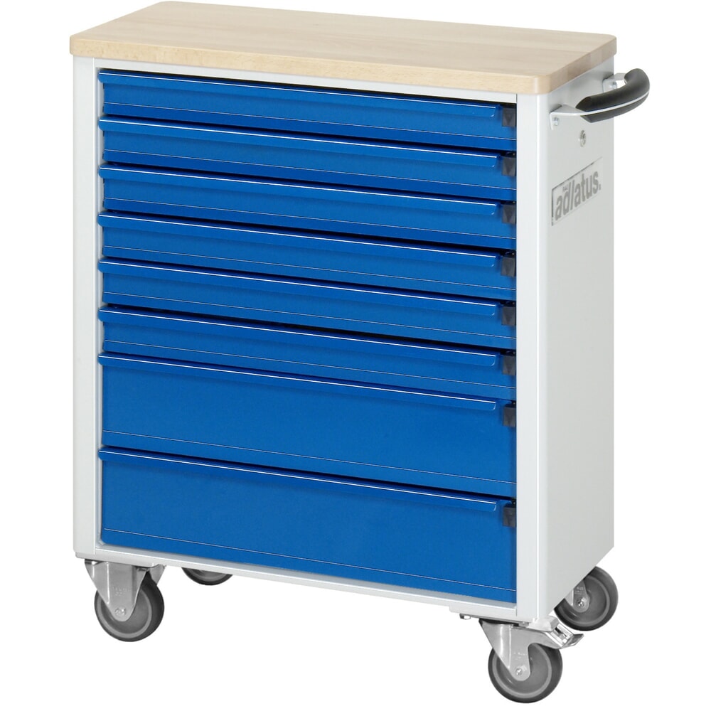 Číslo obrázku produktu 4: Nástrojový vozík RAU řada adlatus 700, VxŠxH 860 x 700 x 350 mm, 8x zásuvka 6 x 65, 2 x 130 mm, buková pracovní deska