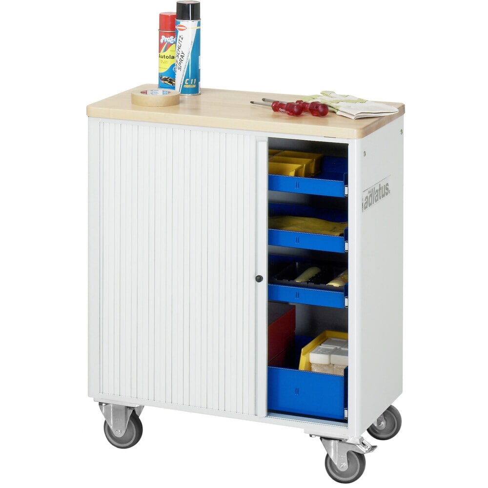 Číslo obrázku produktu 4: Nástrojový vozík RAU řada adlatus 700, VxŠxH 860 x 725 x 400 mm, 4x zásuvka 3 x 40, 1 x 105 mm, buková pracovní deska