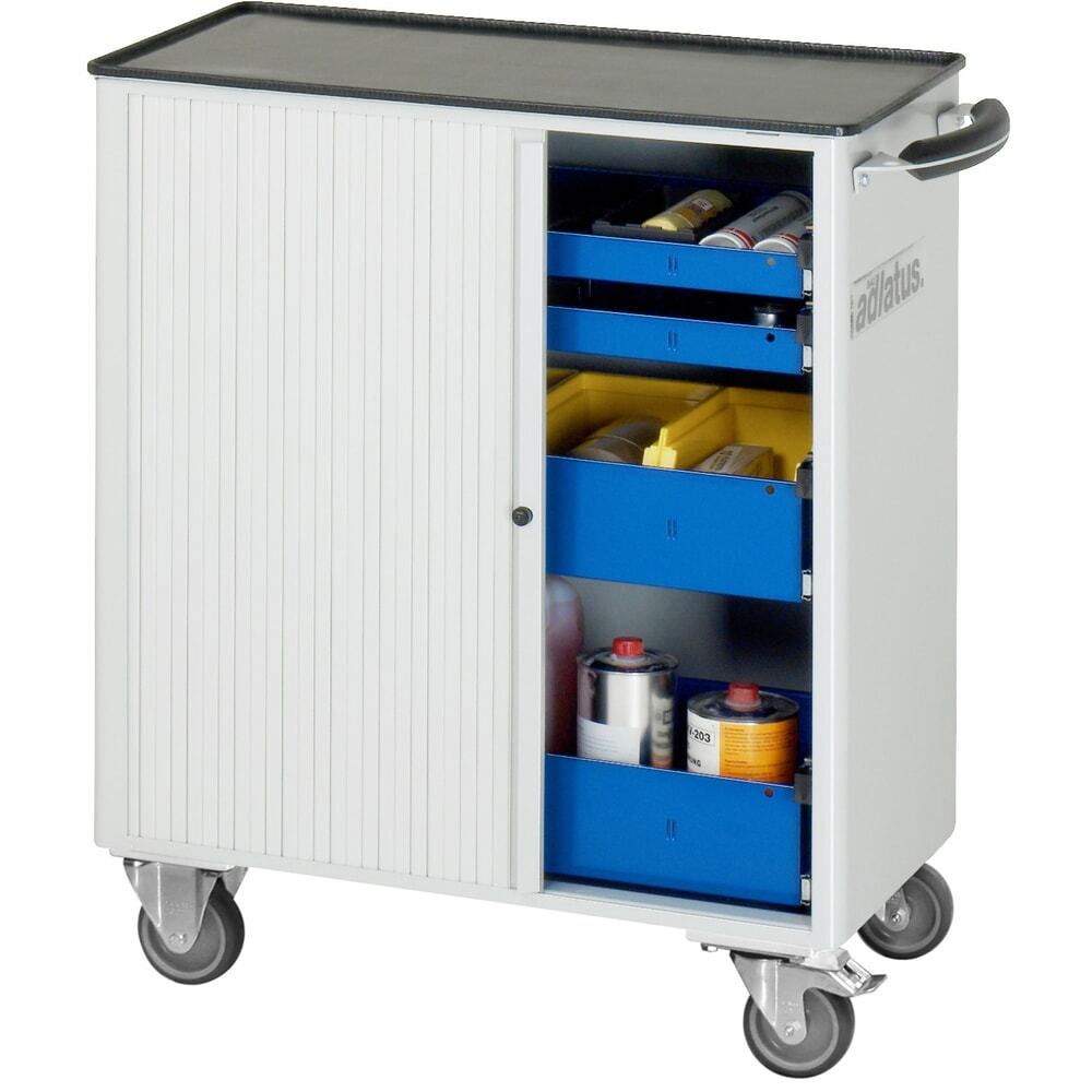 Číslo obrázku produktu 2: Nástrojový vozík RAU řada adlatus 700, VxŠxH 860 x 725 x 400 mm, 4x zásuvka 2 x 40, 2 x 105 mm, kovová pracovní deska