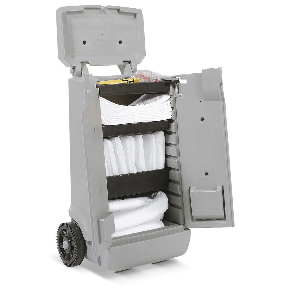 Product afbeelding: Navulset voor noodpakket in transportwagen, olie, absorptievermogen 45 l