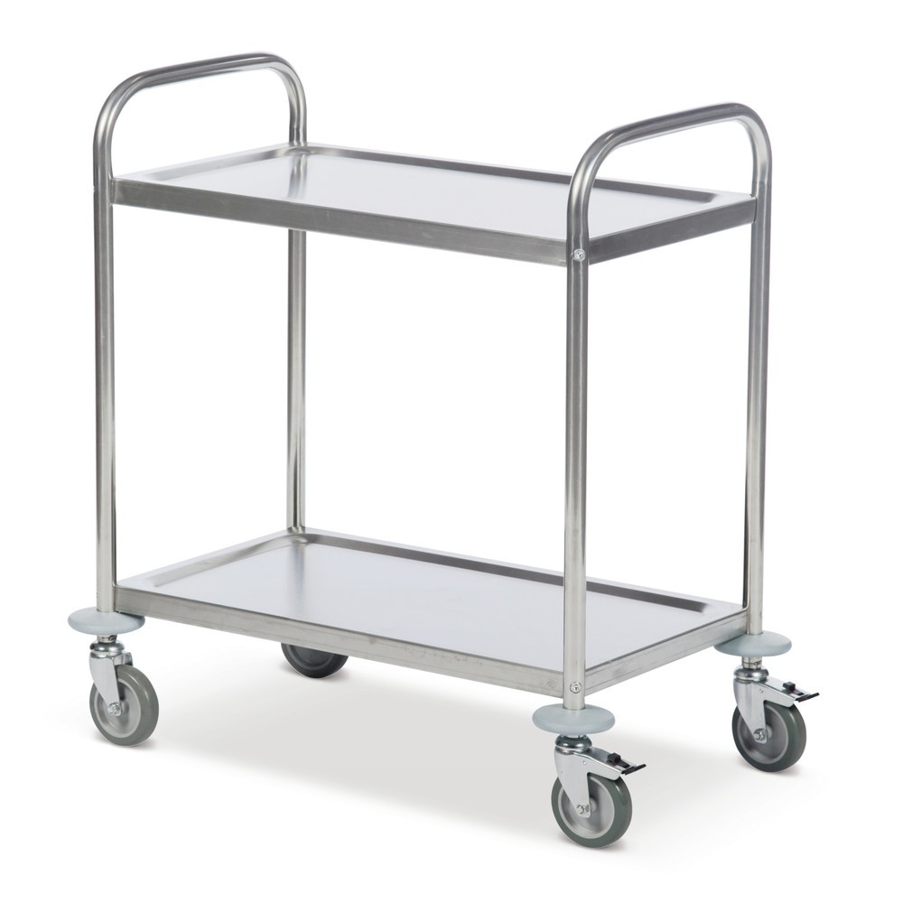 Obrázok výrobku: nerezový servírovací vozík BASIC, 2 police s rozmermi 685 x 380 mm