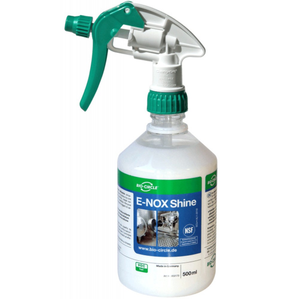 Illustration du produit: Nettoyage et entretien en acier inoxydable BIO-CIRCLE E-NOX Shine, Bouteille pulvérisateur à main 20 x 500 ml