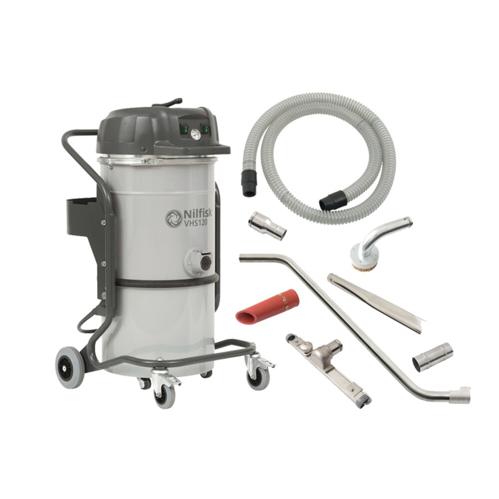 Produktabbildung: Nilfisk® Nass-Trockensauger VHS120CB mit industriellem Zubehör-Set