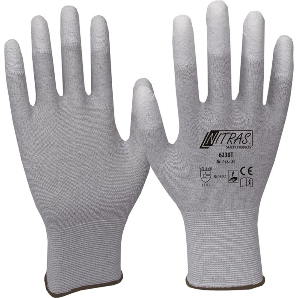 NITRAS Handschuhe Gr.10 grau/weiß EN 388,EN Produktabbildung: NITRAS Handschuhe Gr.10 grau/weiß EN 388,EN