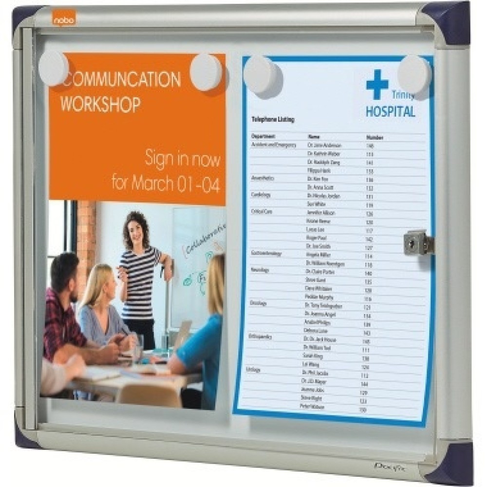Produktabbildung Nr. 2: Nobo Schaukasten 1901798 51x37x2,2cm 2xDIN A4 Aluminium ws