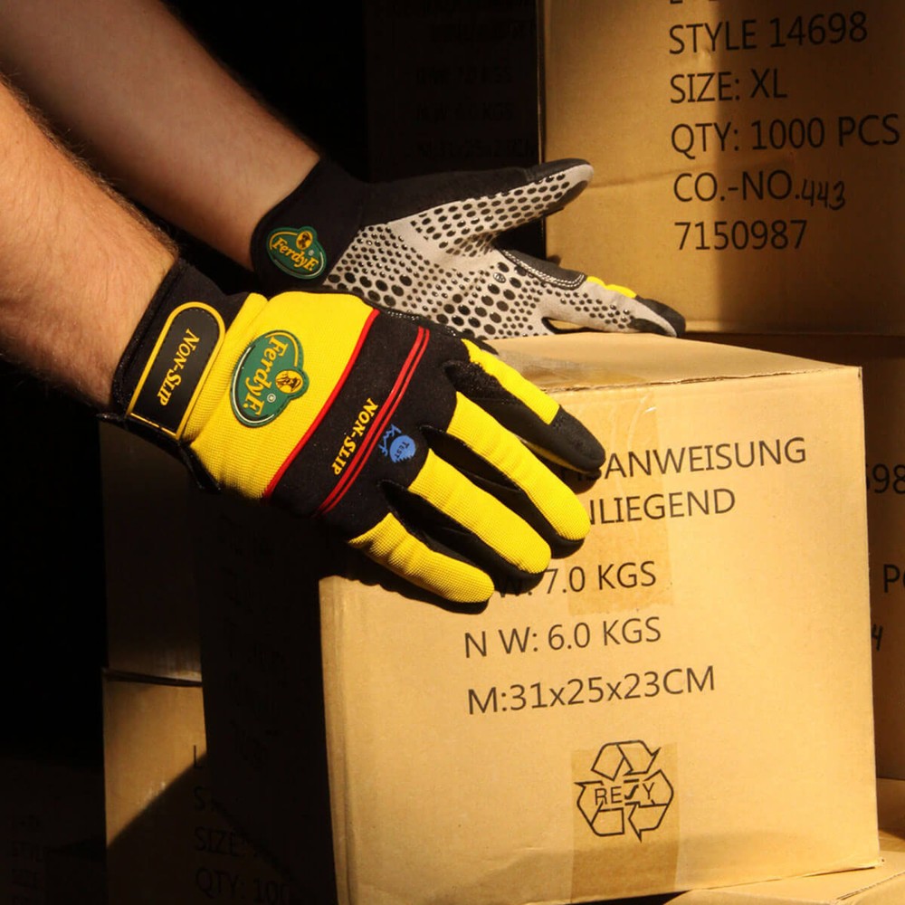 Produktabbildung Nr. 2: NON-SLIP Mechanics-Handschuh mit Elasthan-Rücken gelb, Größe L