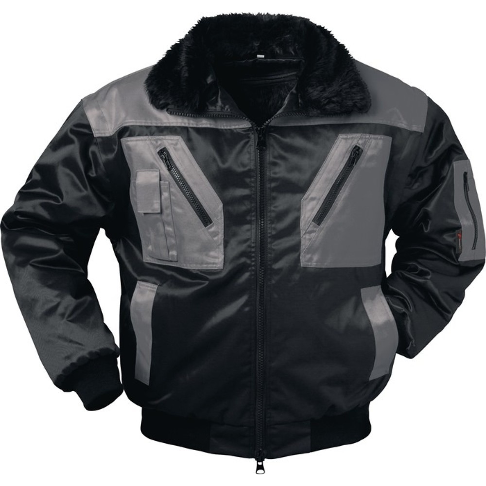 Produktabbildung: NORWAY Pilotjacke ASKIM, Größe XXXL, schwarz/grau
