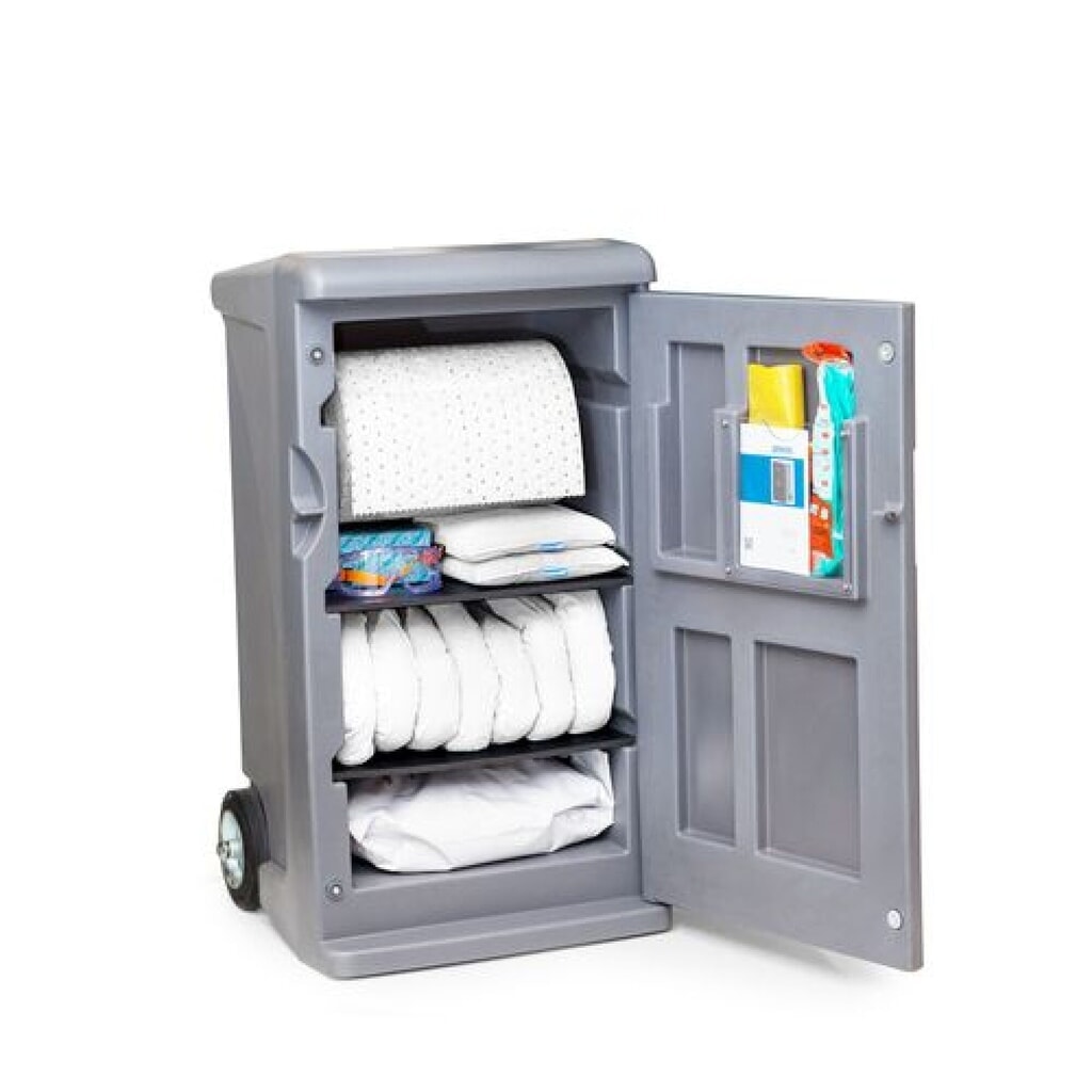 Notfall-Set Medium im Caddy, Öl, Aufnahmekapazität 102 l Produktabbildung: Notfall-Set Medium im Caddy, Öl, Aufnahmekapazität 102 l