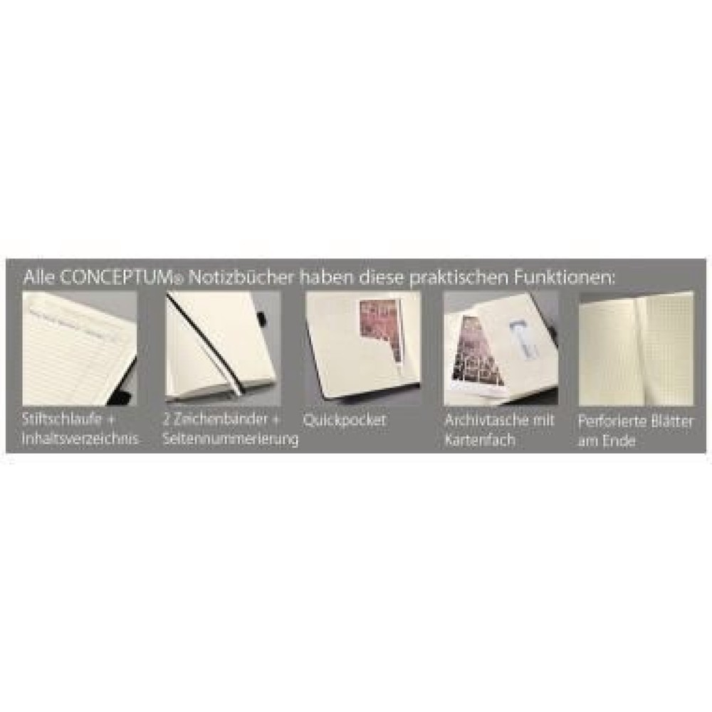 Produktabbildung Nr. 10: Sigel Notizbuch CONCEPTUM CO326 135x210mm Softcover 194S. kar. bl