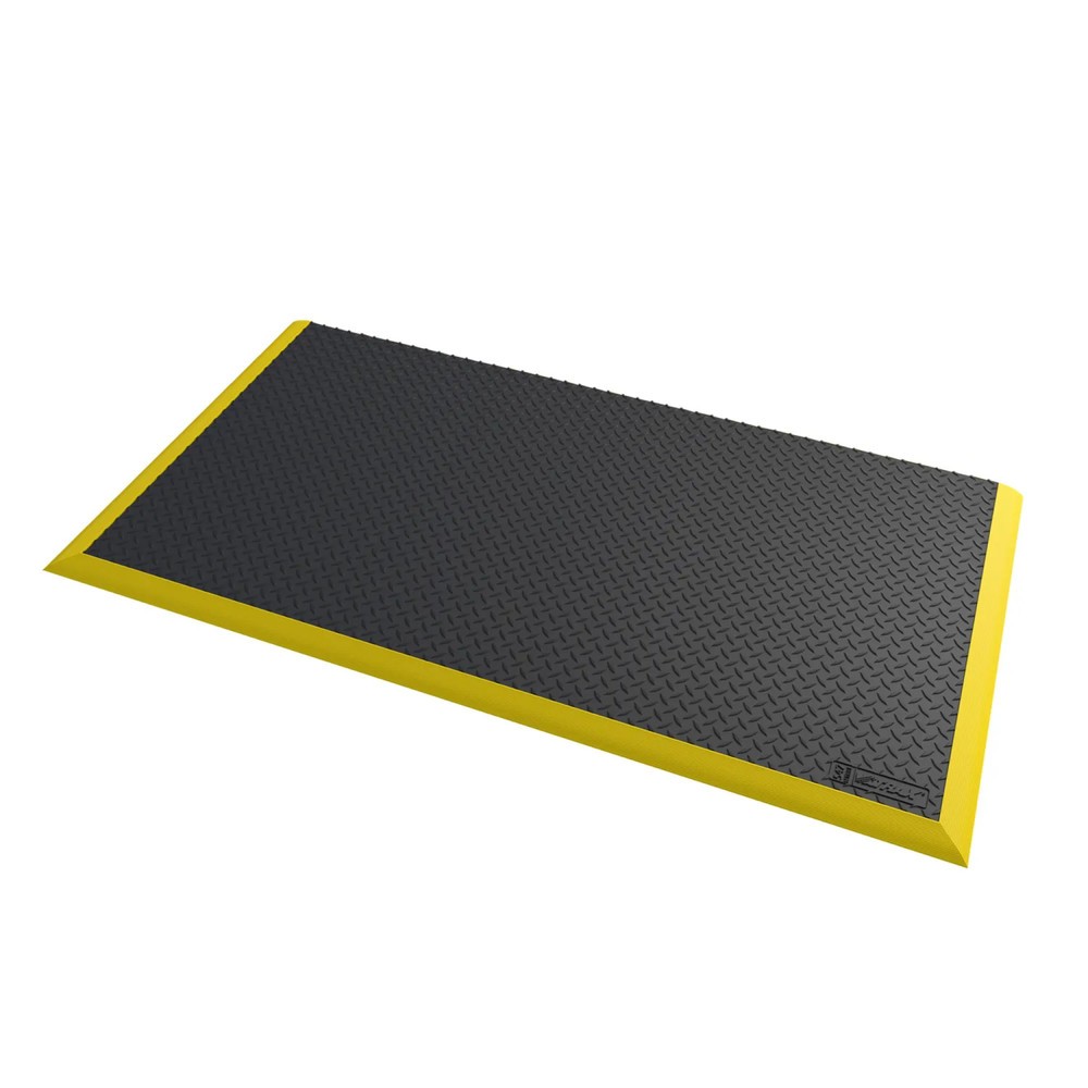 Produktabbildung: NoTrax Arbeitsplatz-Schweißmatte Diamond Flex™ Nitrile, BxL 970 x 1.630 mm, schwarz/gelb