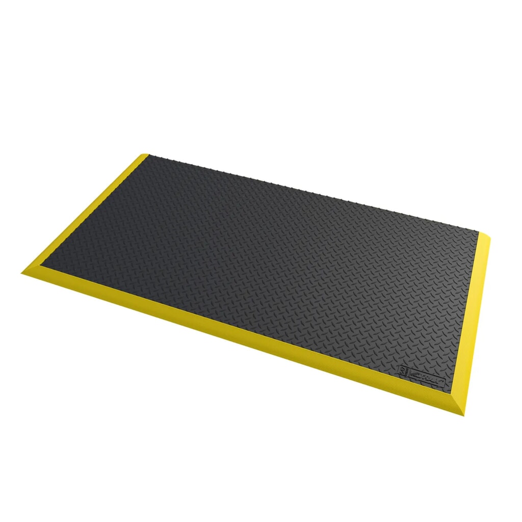 Produktabbildung Nr. 1: NoTrax Arbeitsplatz-Schweißmatte Diamond Flex™ Nitrile, BxL 970 x 1.630 mm, schwarz/gelb