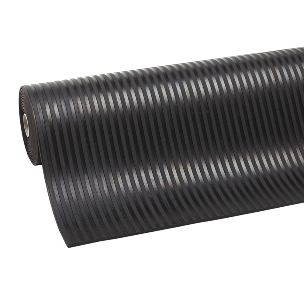 Illustration du produit: Revêtement en caoutchouc NoTrax Rib ‘n’ Roll P3™, grossièrement rainuré, l x L 1 000 x 10 000 mm, noir