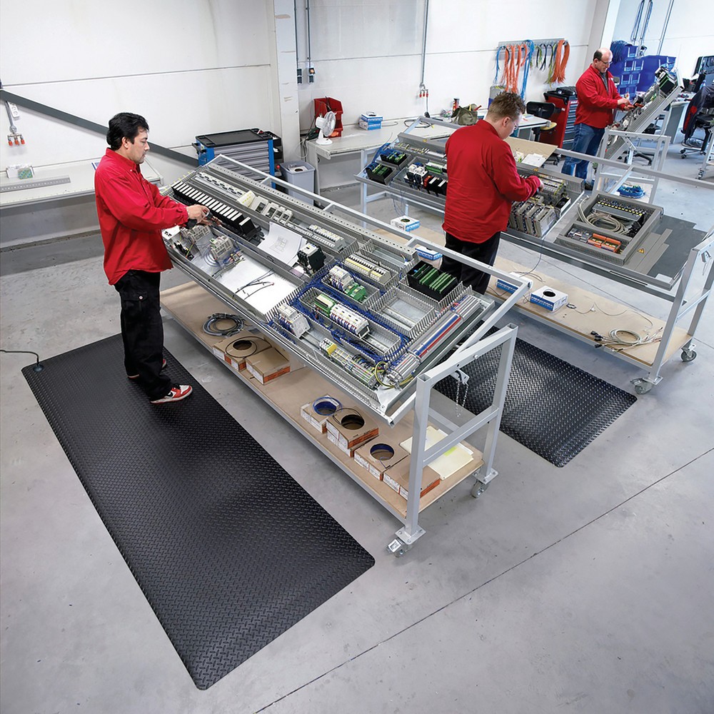 N° de l'image du produit 6 : Tapis anti-fatigue NoTrax Diamond Stat™, l x L m x 910 mm, noir
