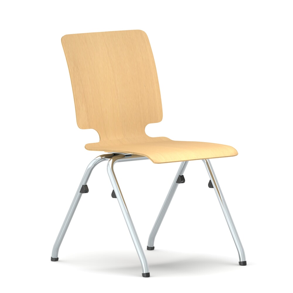 Produktabbildung: Nowy Styl Besucherstuhl Axo, Holzschale, 4-Fuß-Gestell