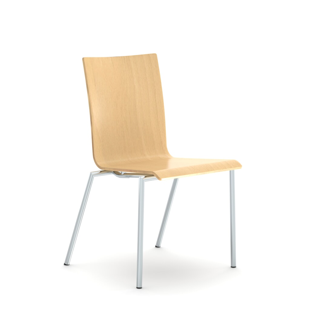 Produktabbildung: Nowy Styl Besucherstuhl Cadeira, Holzschale, 4-Fuß-Gestell, Buche Beech