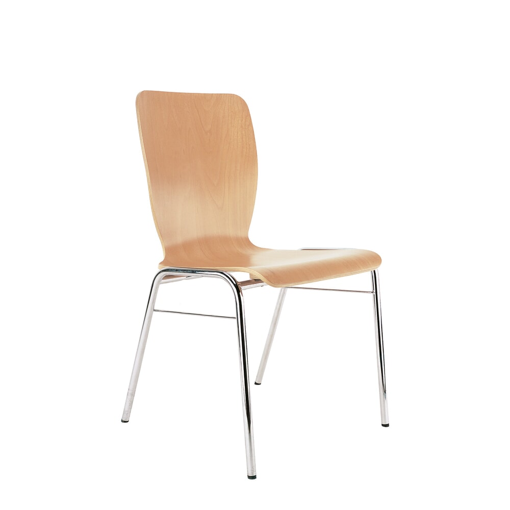Produktabbildung: Nowy Styl Besucherstuhl Wing II, Holzschale, 4-Fuß-Gestell, Buche
