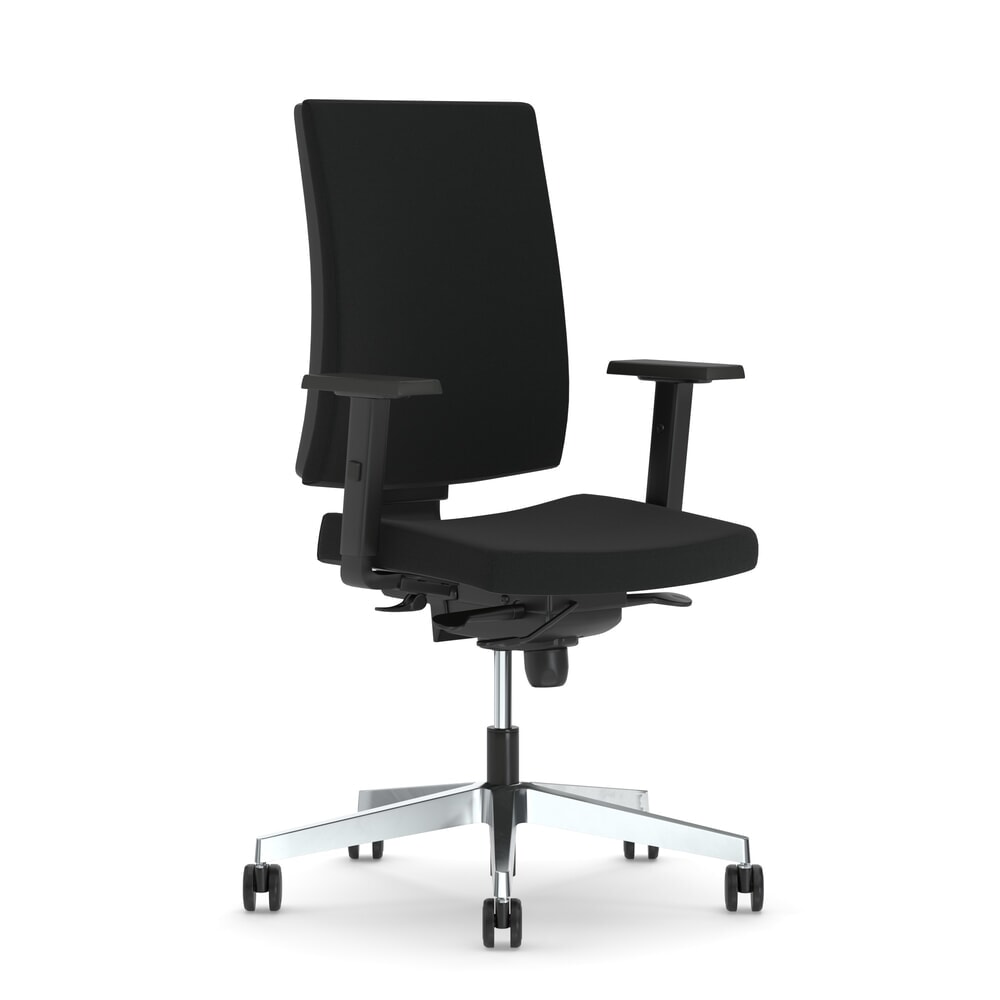 Produktabbildung: Nowy Styl Bürostuhl Navigo, 2D-Armlehnen, Polster-Rückenlehne, sitztiefenverstellbar, schwarz