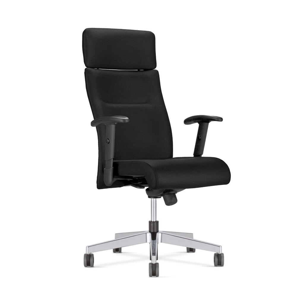 Nowy Styl Bürostuhl Neo-Lux, höhenverstellbare Armlehne, Polster-Rückenlehne, Kopfstütze, Polyester, schwarz Produktabbildung: Nowy Styl Bürostuhl Neo-Lux, höhenverstellbare Armlehne, Polster-Rückenlehne, Kopfstütze, Polyester, schwarz