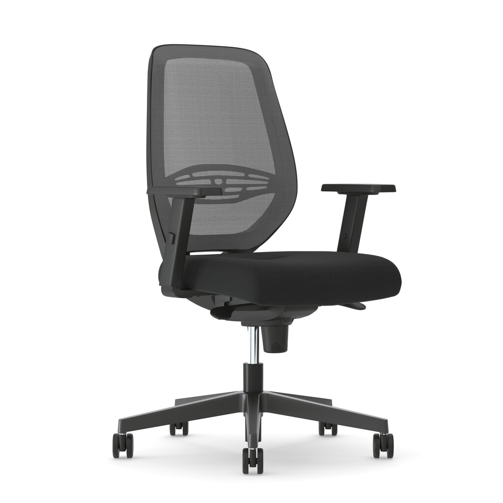 Nowy Styl Bürostuhl Neos, höhenverstellbare Armlehne, Netz-Rückenlehne, Lordosenstütze, schwarz Produktabbildung: Nowy Styl Bürostuhl Neos, höhenverstellbare Armlehne, Netz-Rückenlehne, Lordosenstütze, schwarz