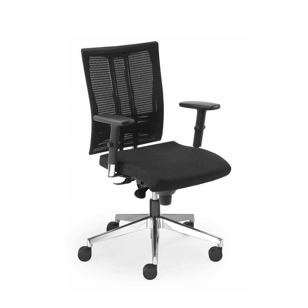 Produktabbildung Nr. 1: Nowy Styl Bürostuhl Net-Motion, 3D-Armlehnen, Netz-Rückenlehne, Lordosenstütze, sitztiefenverstellbar, schwarz