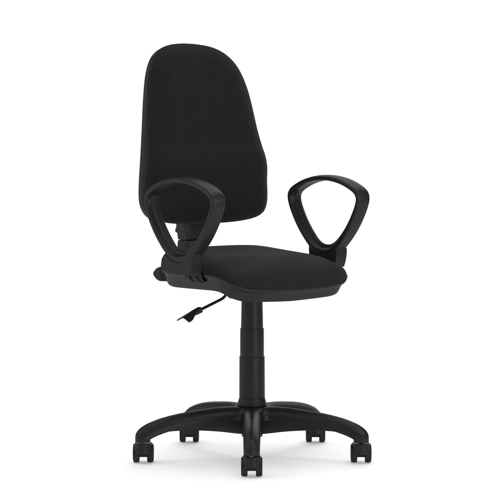 Produktabbildung: Nowy Styl Bürostuhl Perfect, ovale Armlehnen, Polster-Rückenlehne, sitztiefenverstellbar, schwarz