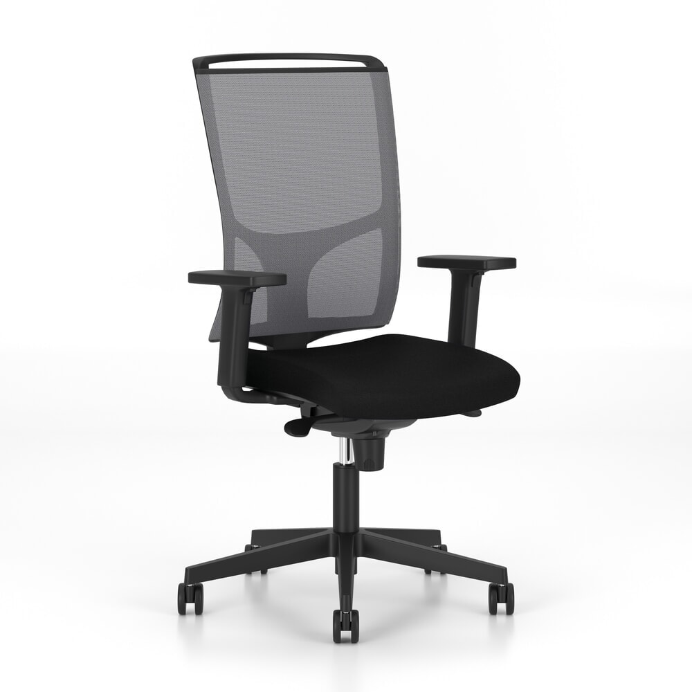 Produktabbildung: Nowy Styl Bürostuhl Vosto, 2D-Armlehne, Netz-Rückenlehne, schwarz