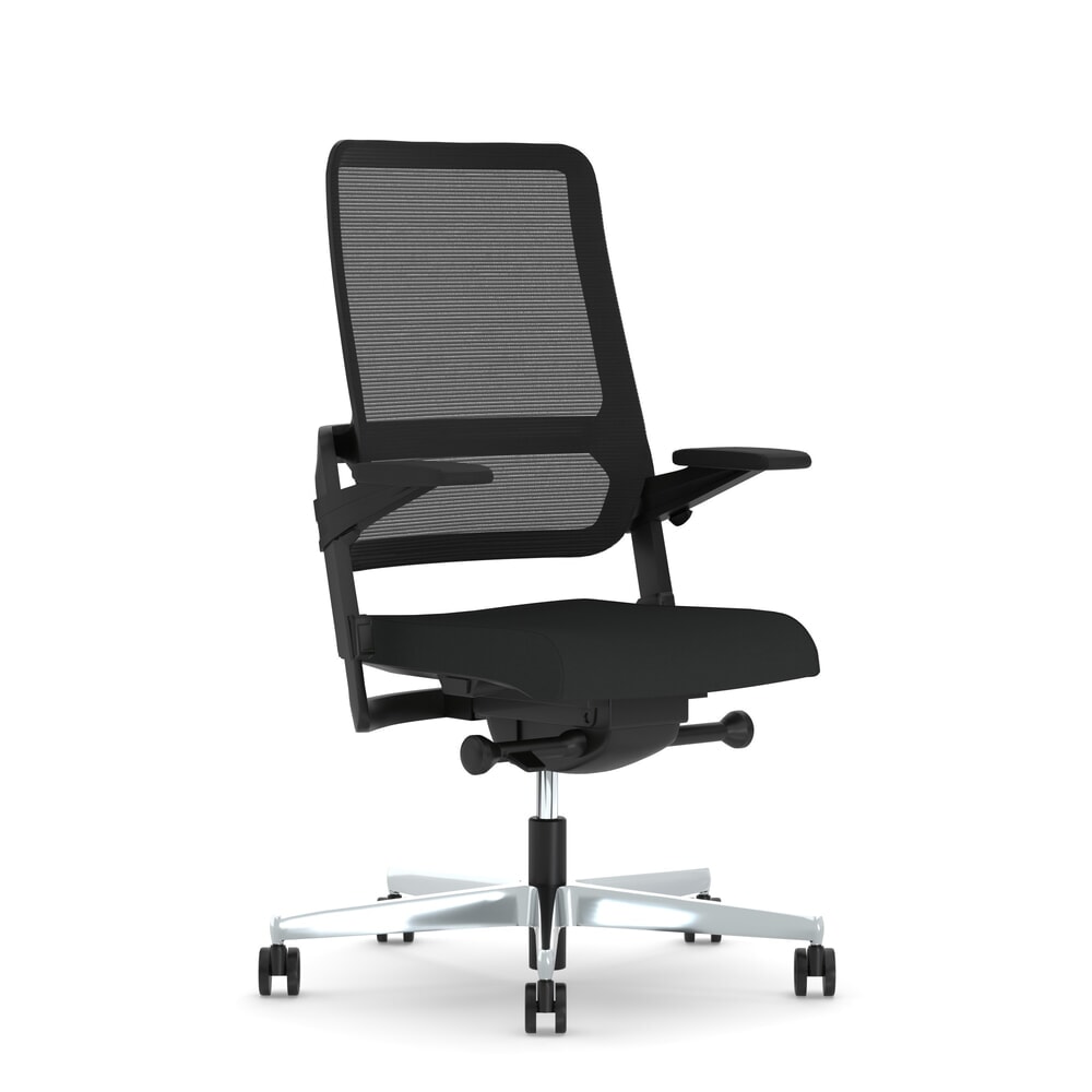 Produktabbildung Nr. 1: Nowy Styl Bürostuhl Xilium mit Beckenunterstützung, 3D-Armlehnen, Netz-Rückenlehne, schwarz