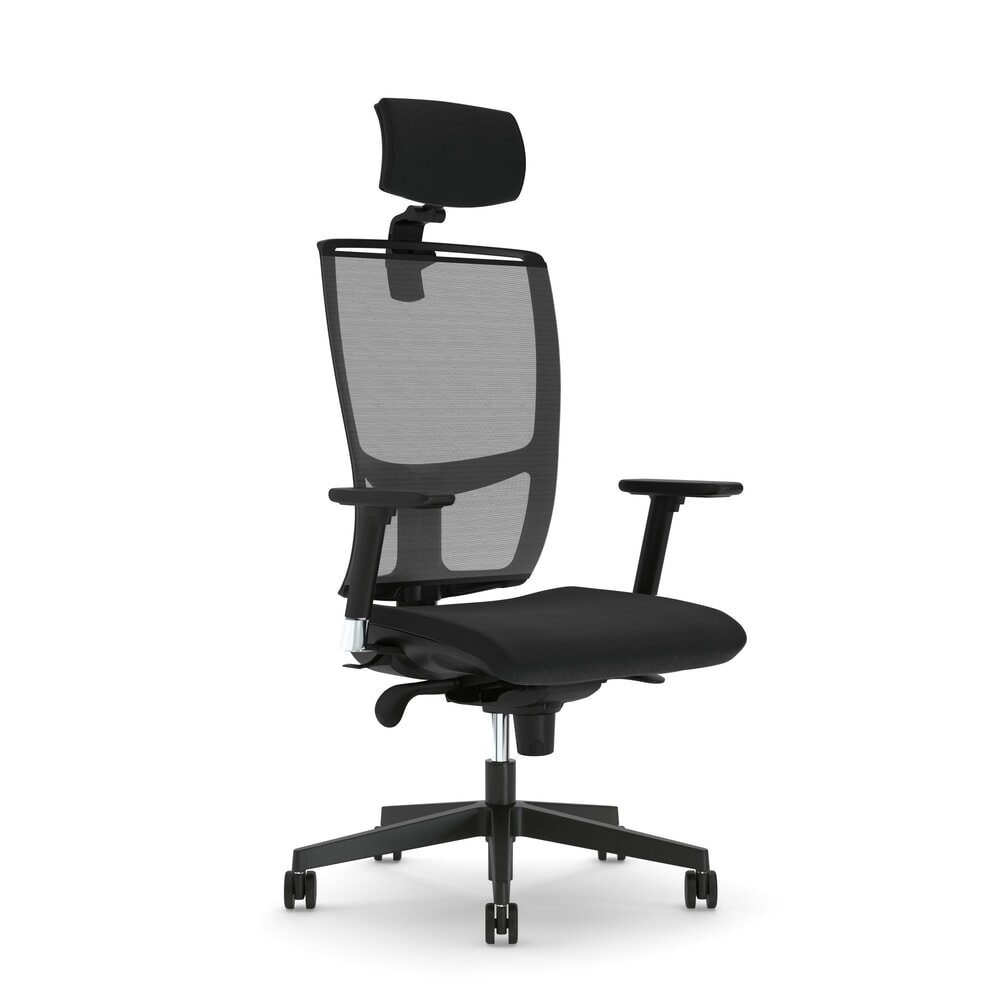Produktabbildung: Nowy Styl Bürostuhl Z-Body, 3D-Armlehnen, Netz-Rückenlehne, Kopfstütze, schwarz